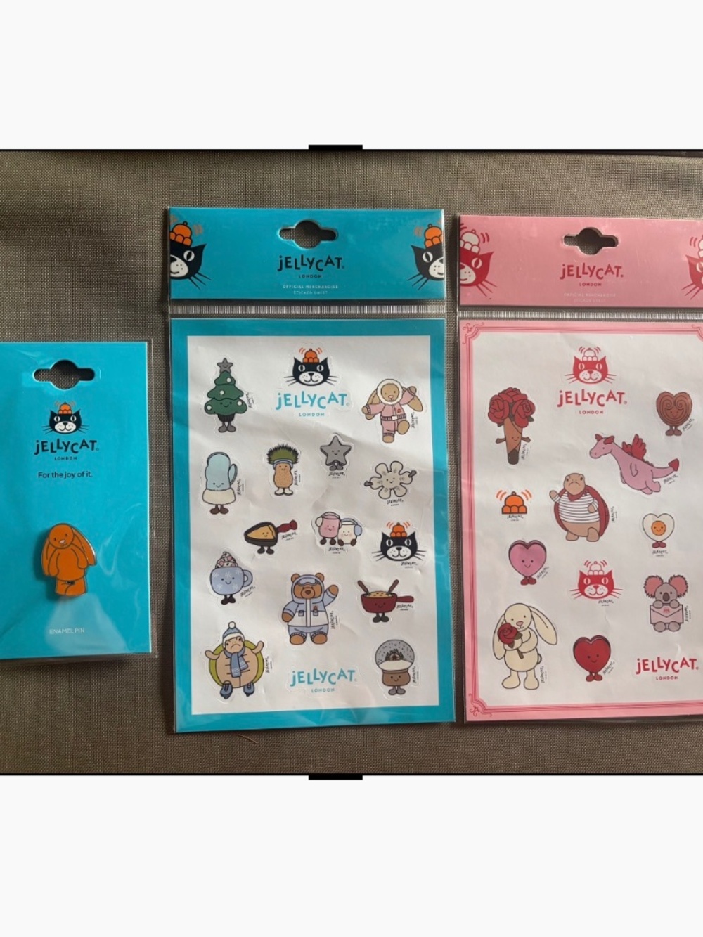 Jellycat Bashful Bunny Enamel Pin - valentines stickers, Christmas stickers